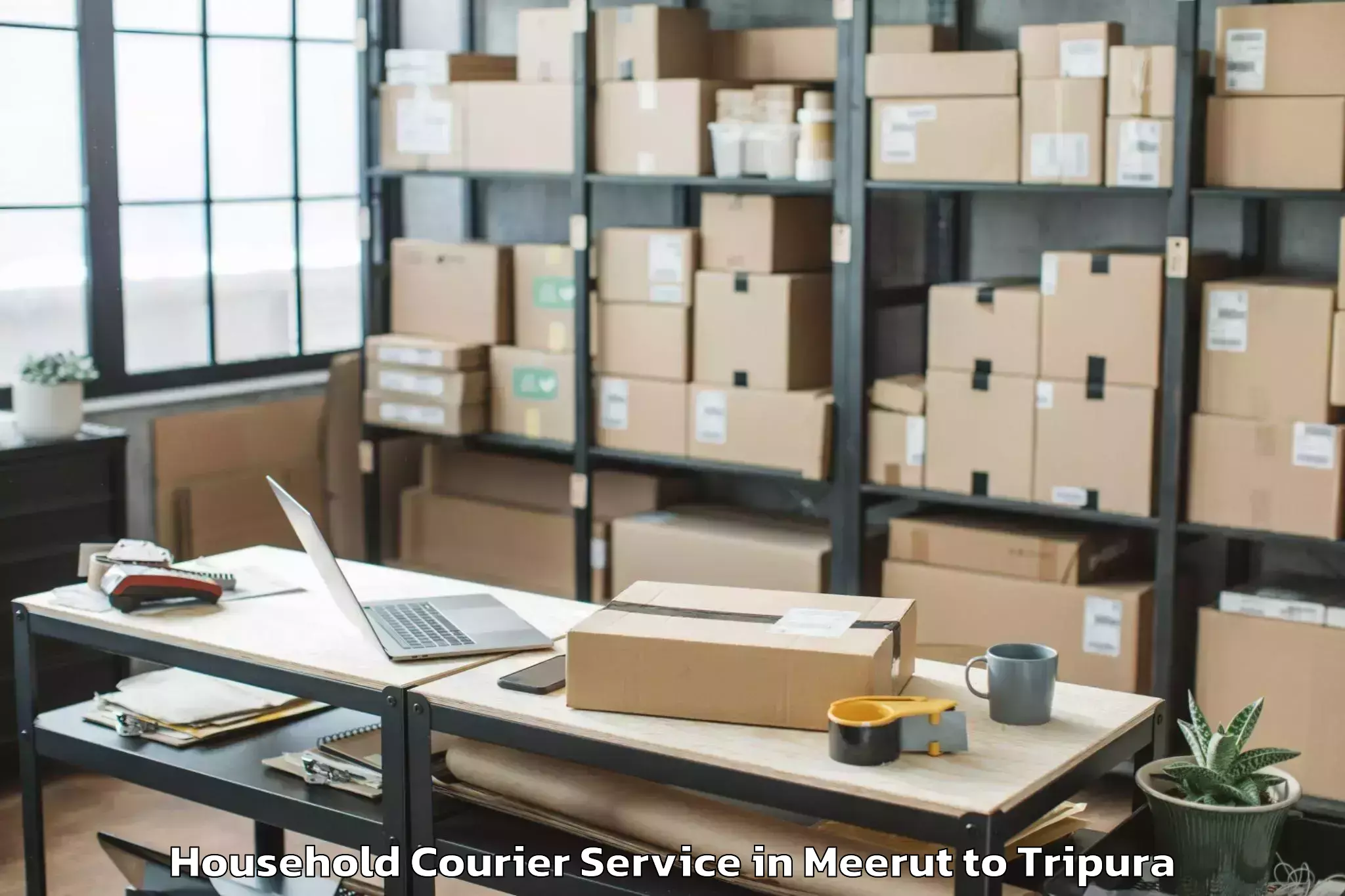 Professional Meerut to Teliamura Household Courier